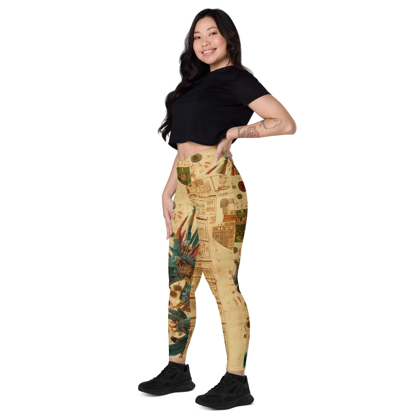 Quetzalcoatl - Crossover leggings with pockets