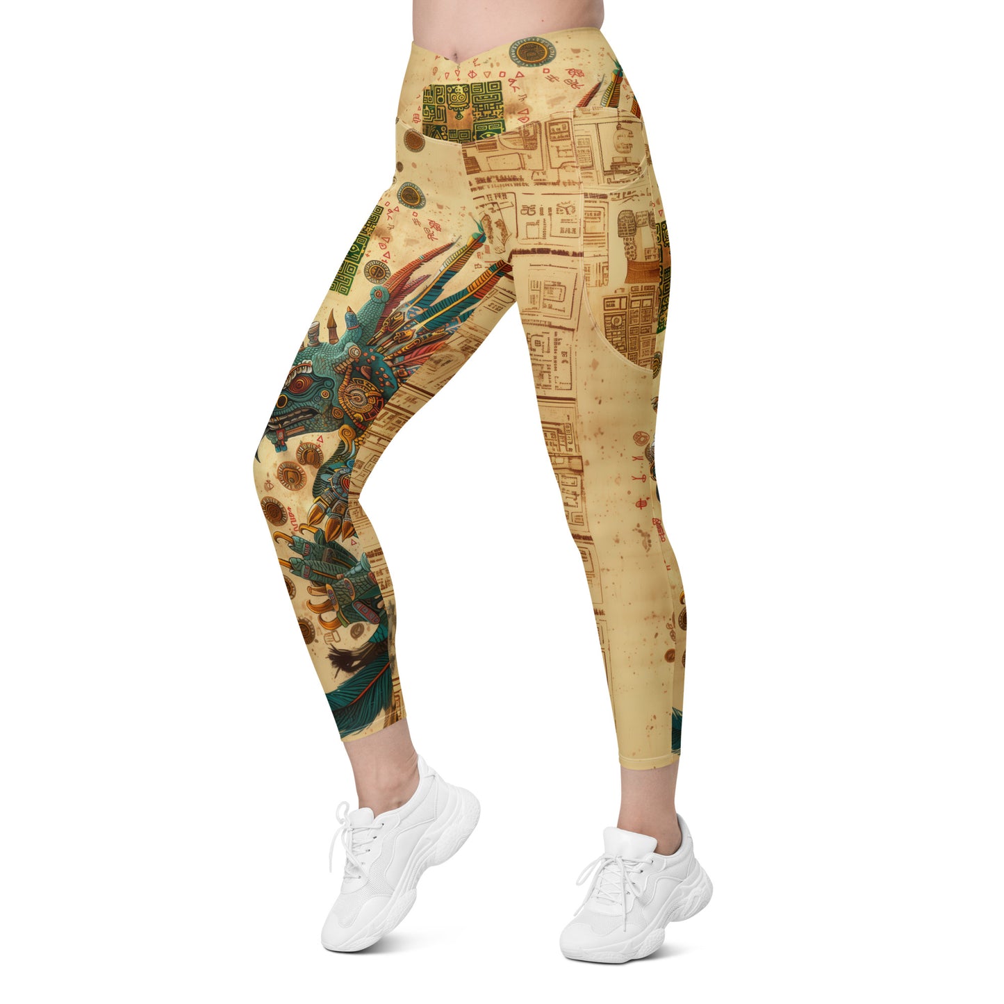 Quetzalcoatl - Crossover leggings with pockets