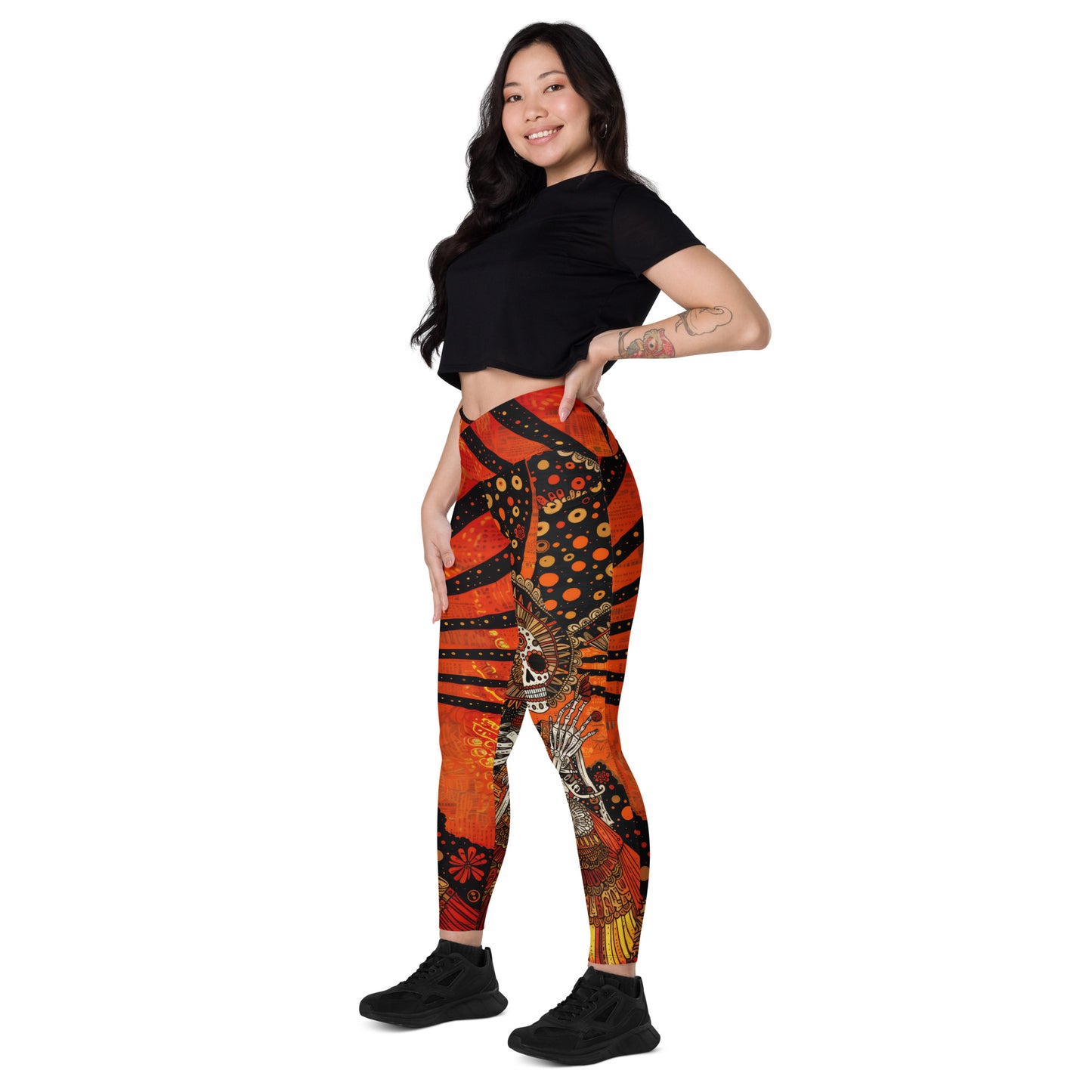 Tlaco Tonatiuh - Crossover leggings with pockets