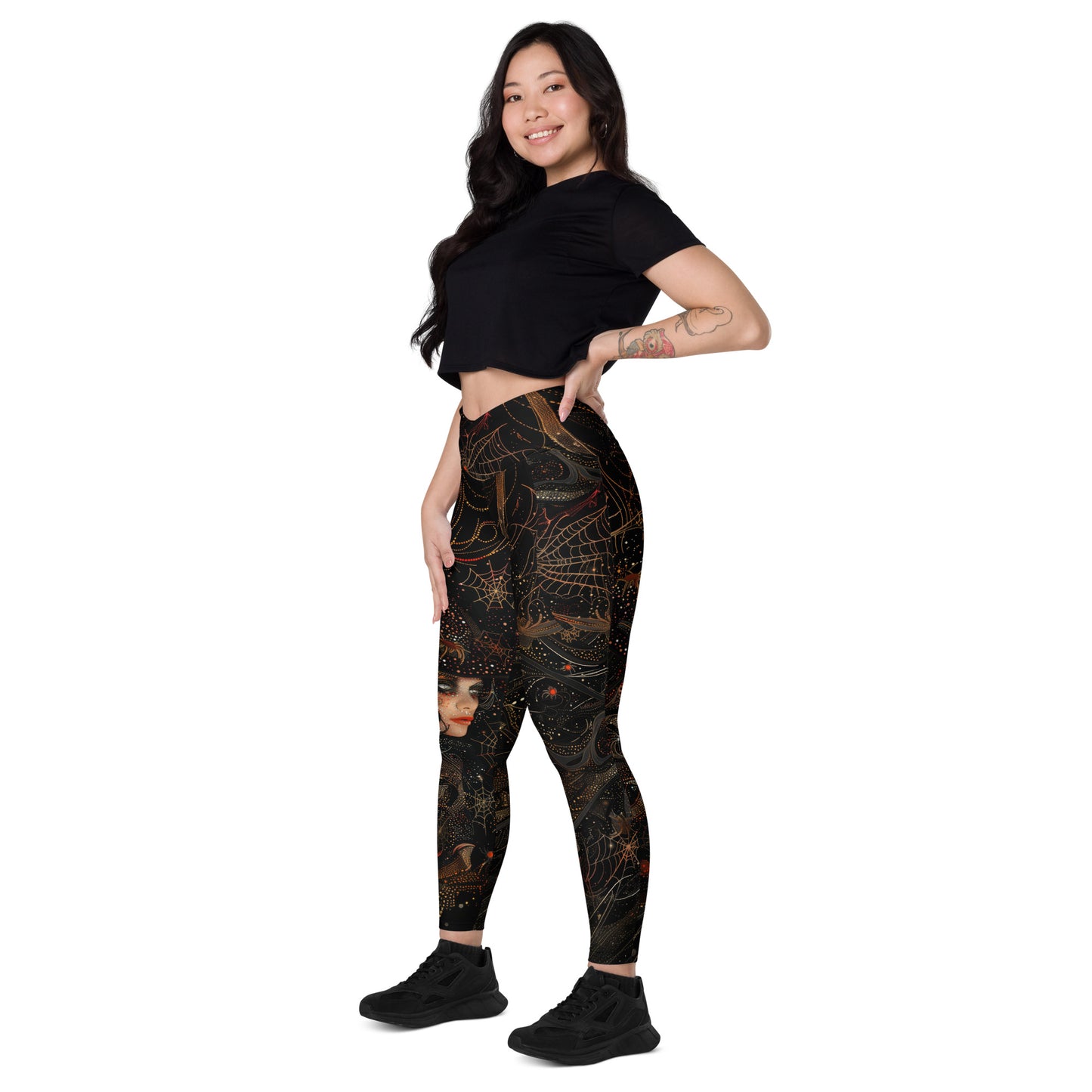 Witchy Webs - Crossover leggings with pockets