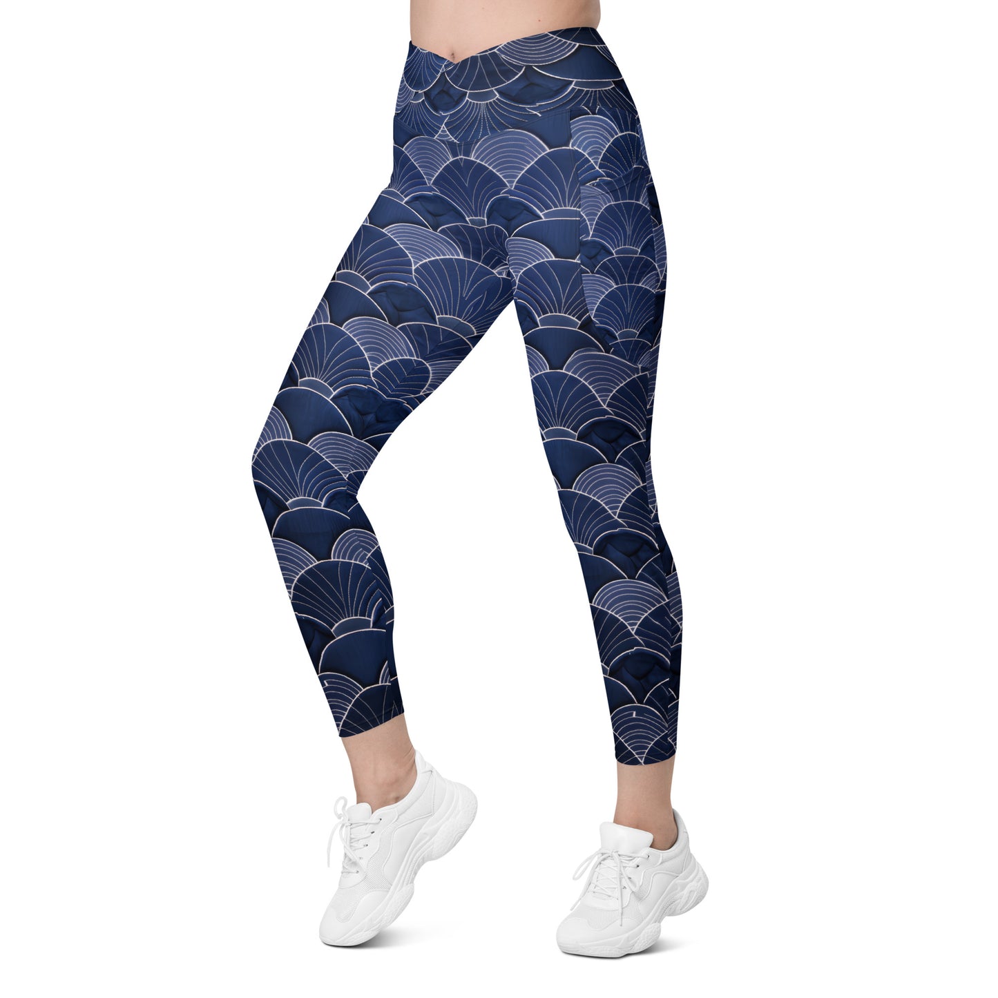 Sashiko - Crossover leggings with pockets