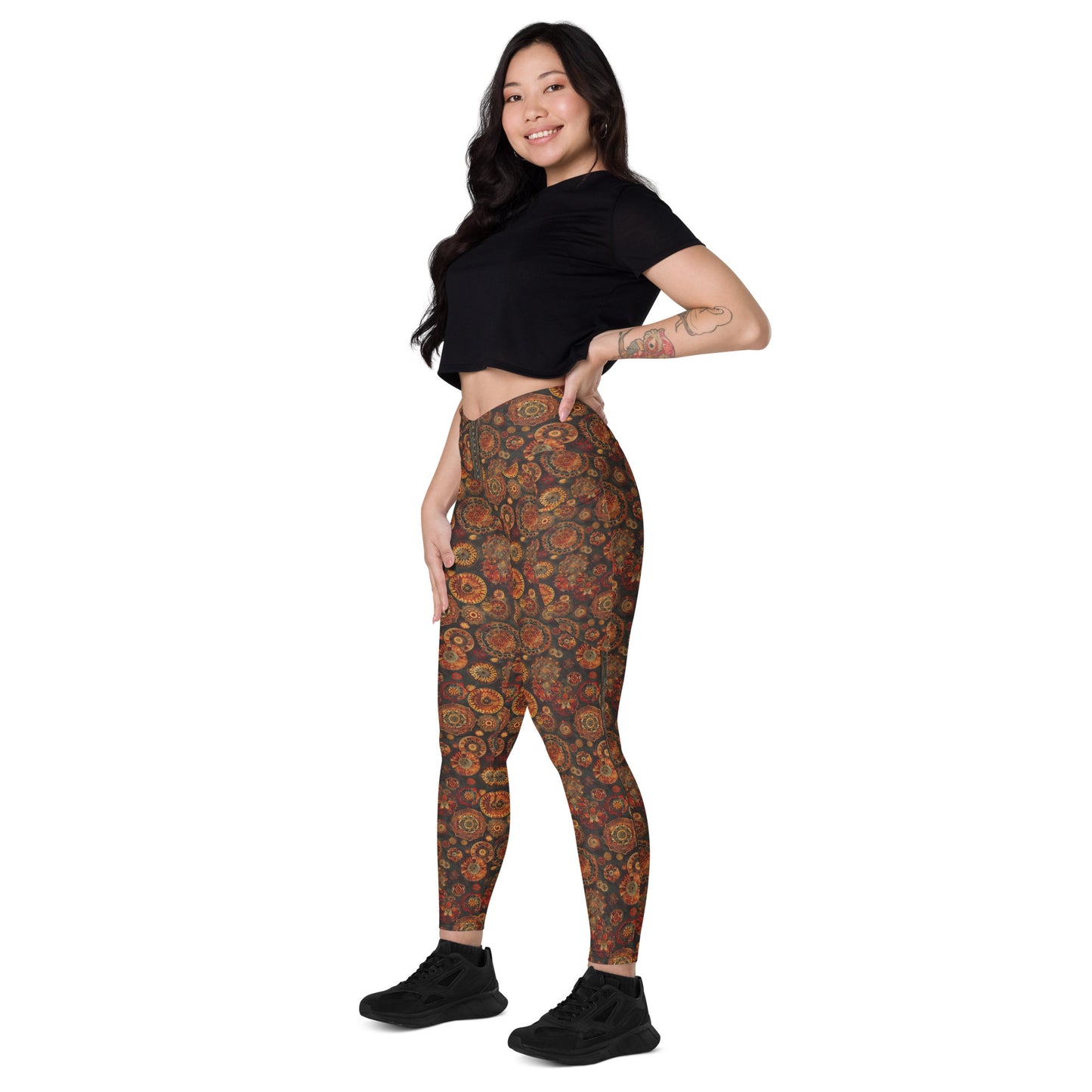 Moroccan Textile - Crossover leggings with pockets