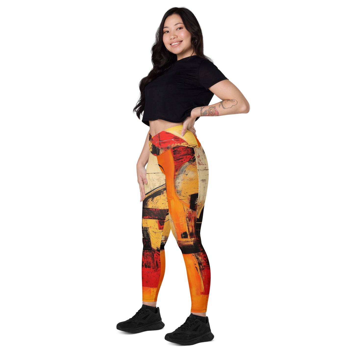 Abstract moda 1 - Crossover leggings with pockets