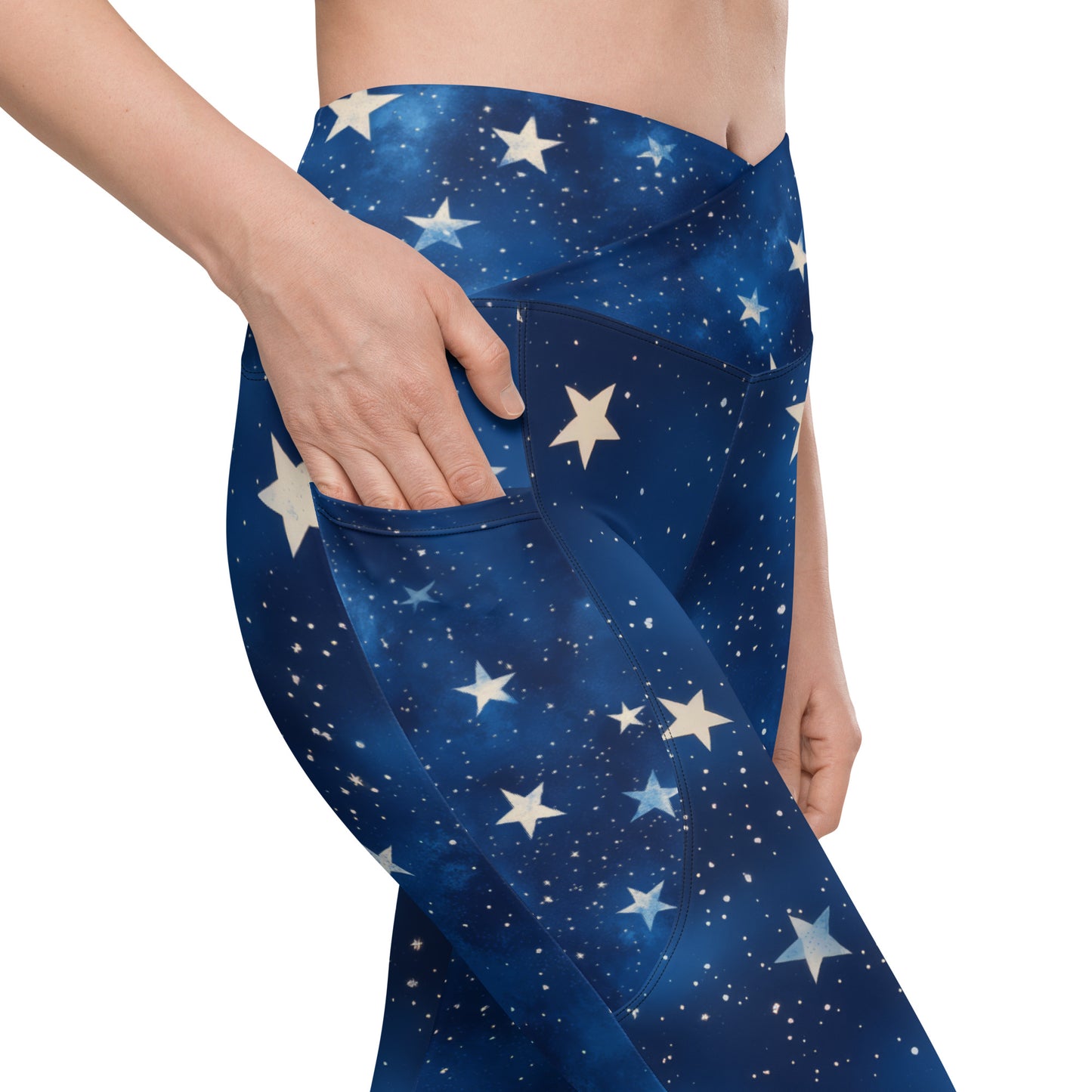 Background Stars - Crossover leggings with pockets