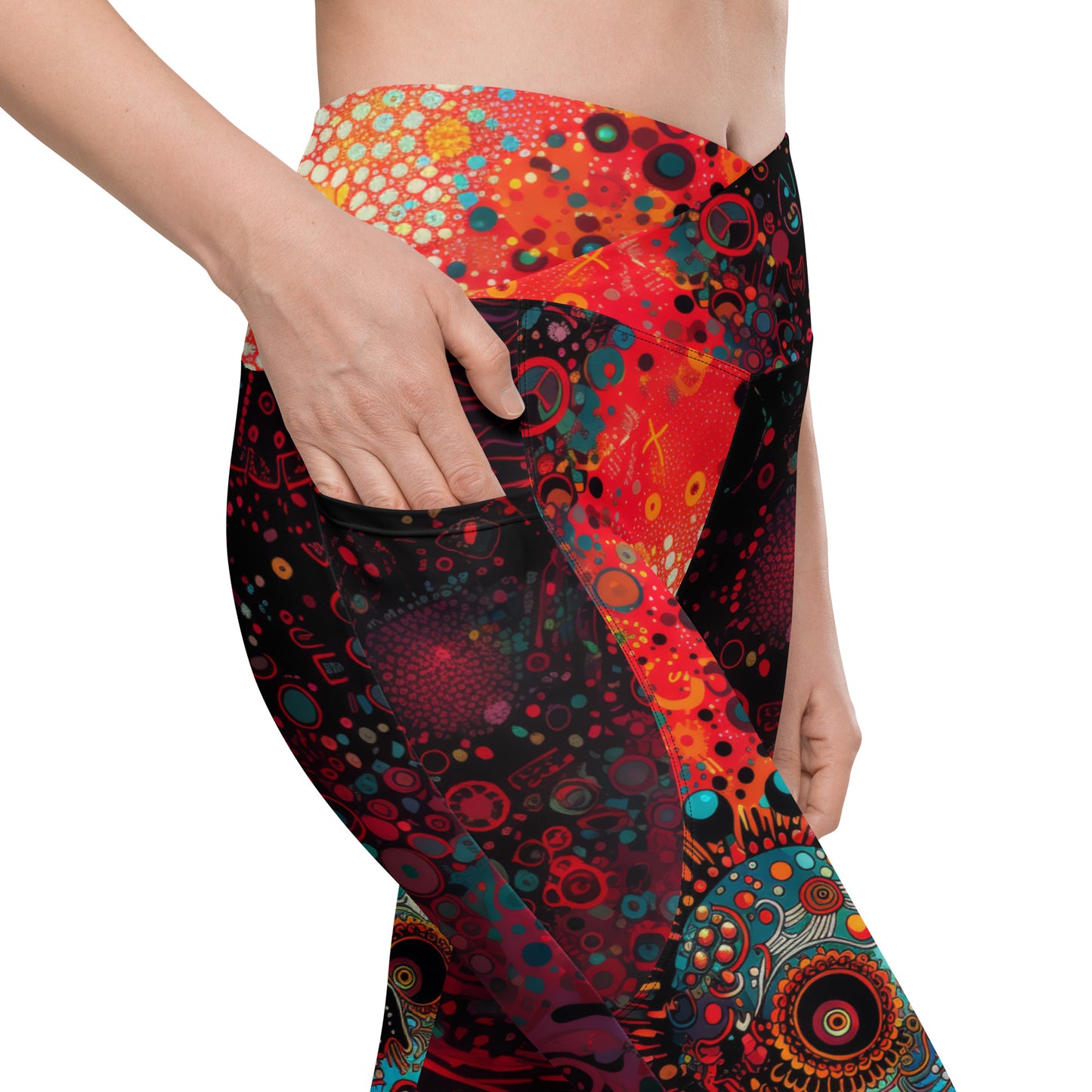 Ossos Azuis - Crossover leggings with pockets