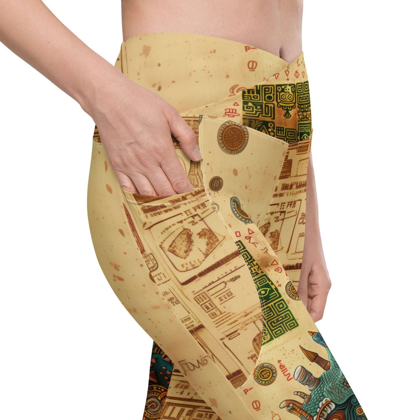 Quetzalcoatl - Crossover leggings with pockets