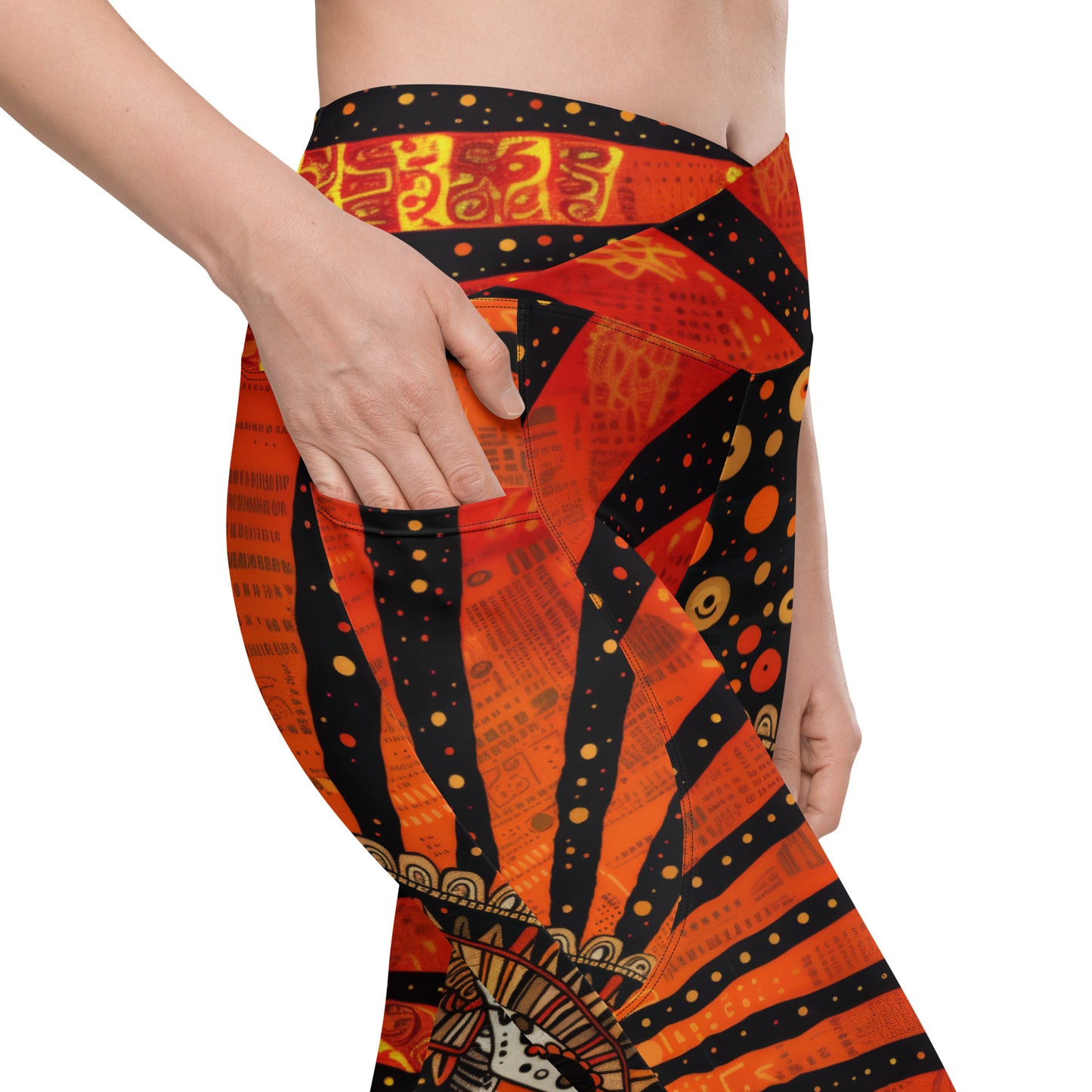 Tlaco Tonatiuh - Crossover leggings with pockets