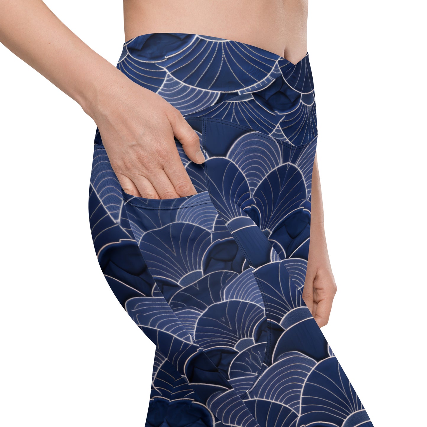 Sashiko - Crossover leggings with pockets