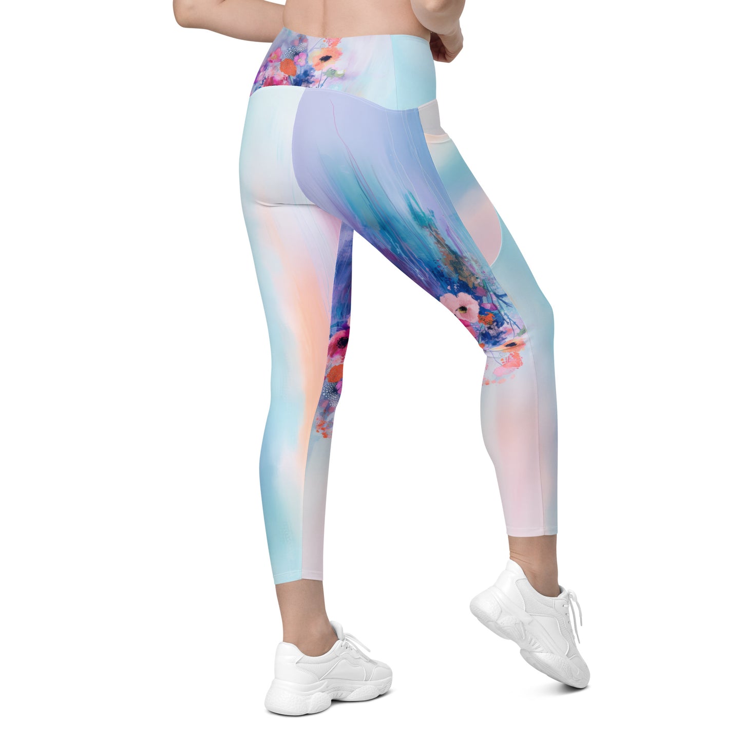 Monet's Spring Garden - Crossover leggings with pockets