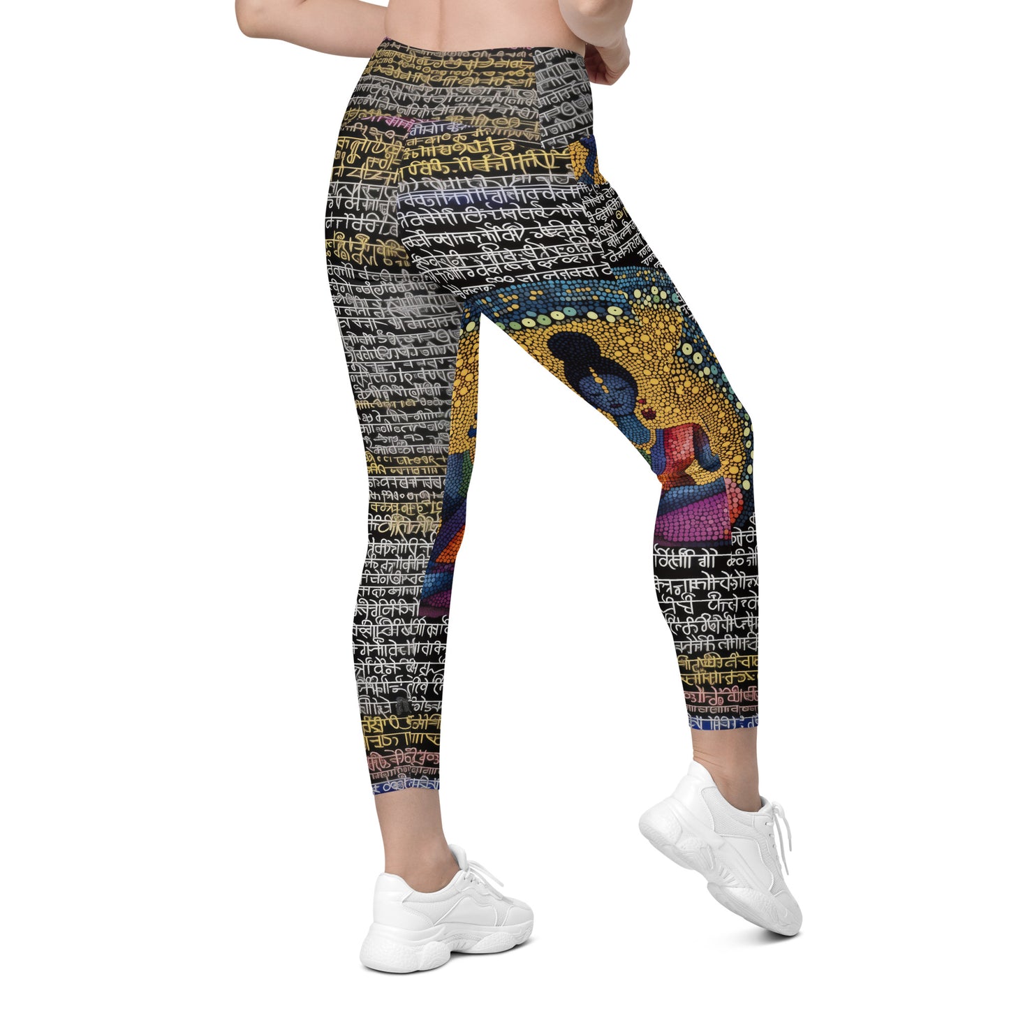 Yoga Faux Sanskrit moda 1 - Crossover leggings with pockets