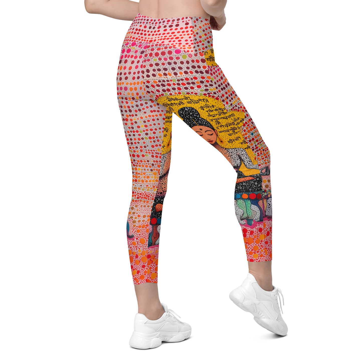 Yoga Faux Sanskrit moda 2 - Crossover leggings with pockets