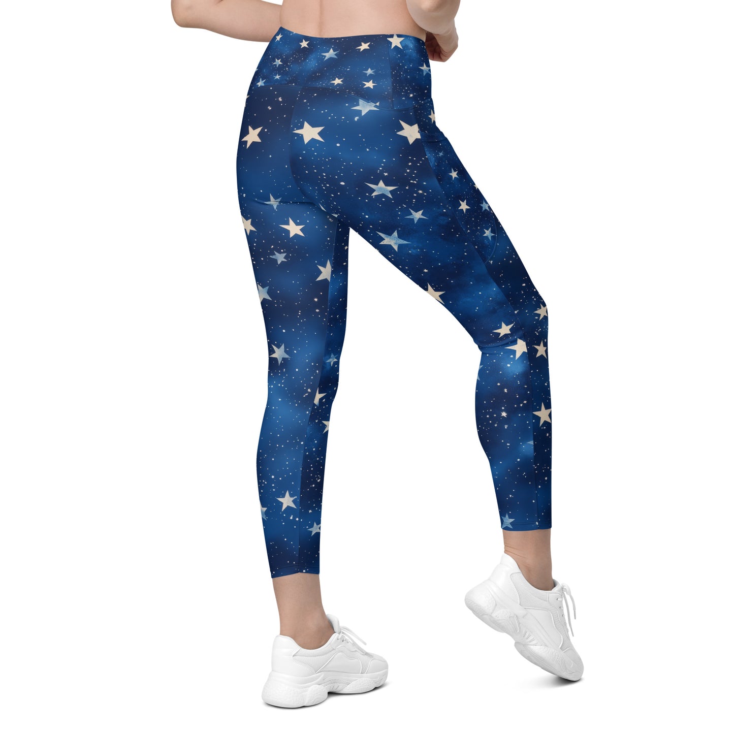 Background Stars - Crossover leggings with pockets