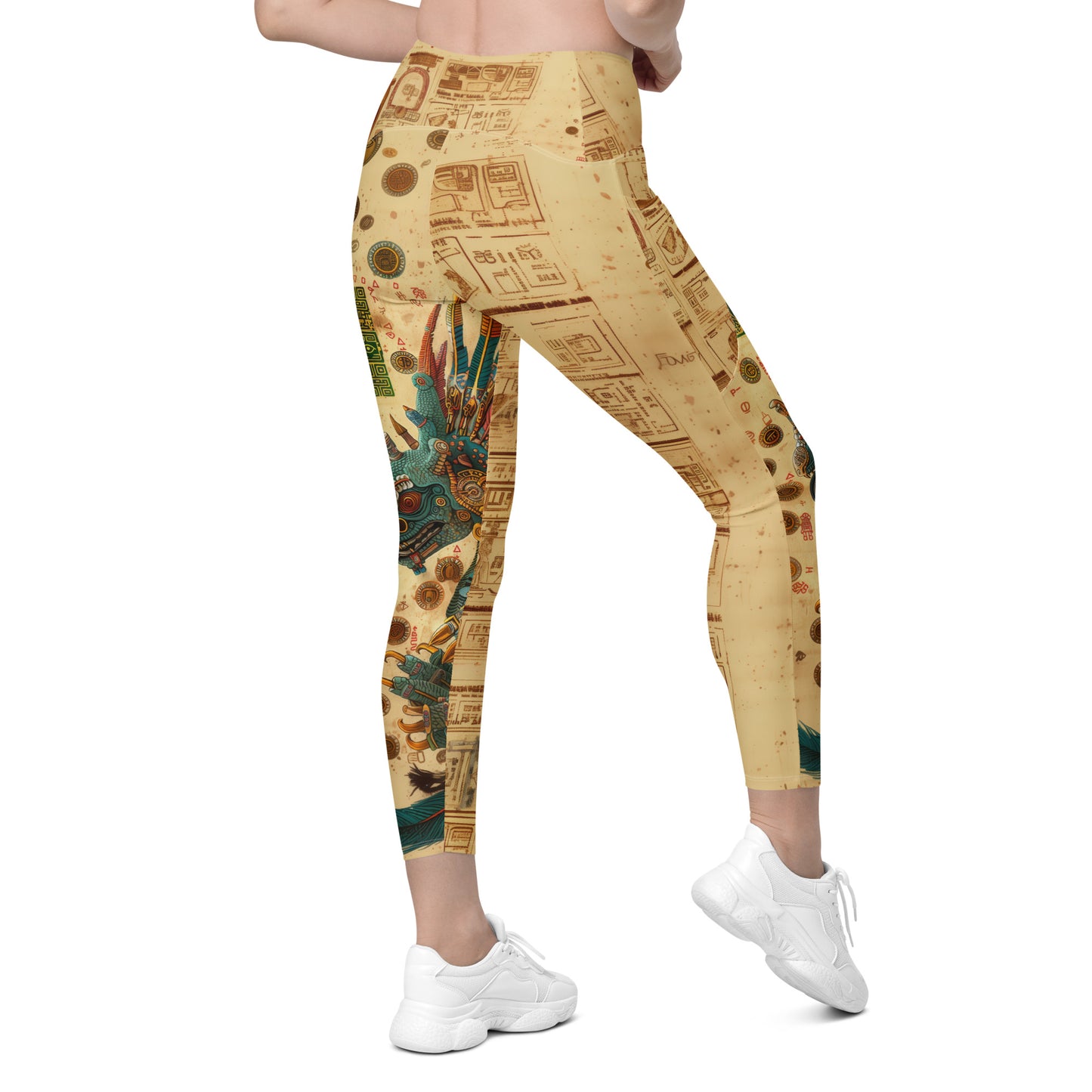 Quetzalcoatl - Crossover leggings with pockets