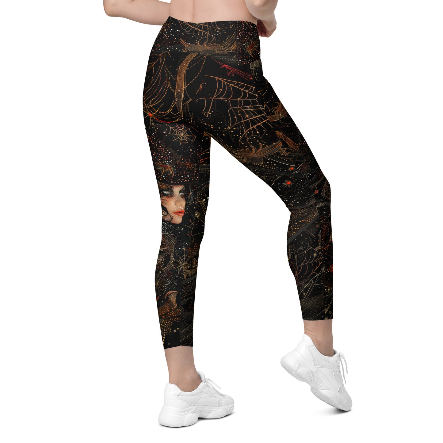 Witchy Webs - Crossover leggings with pockets