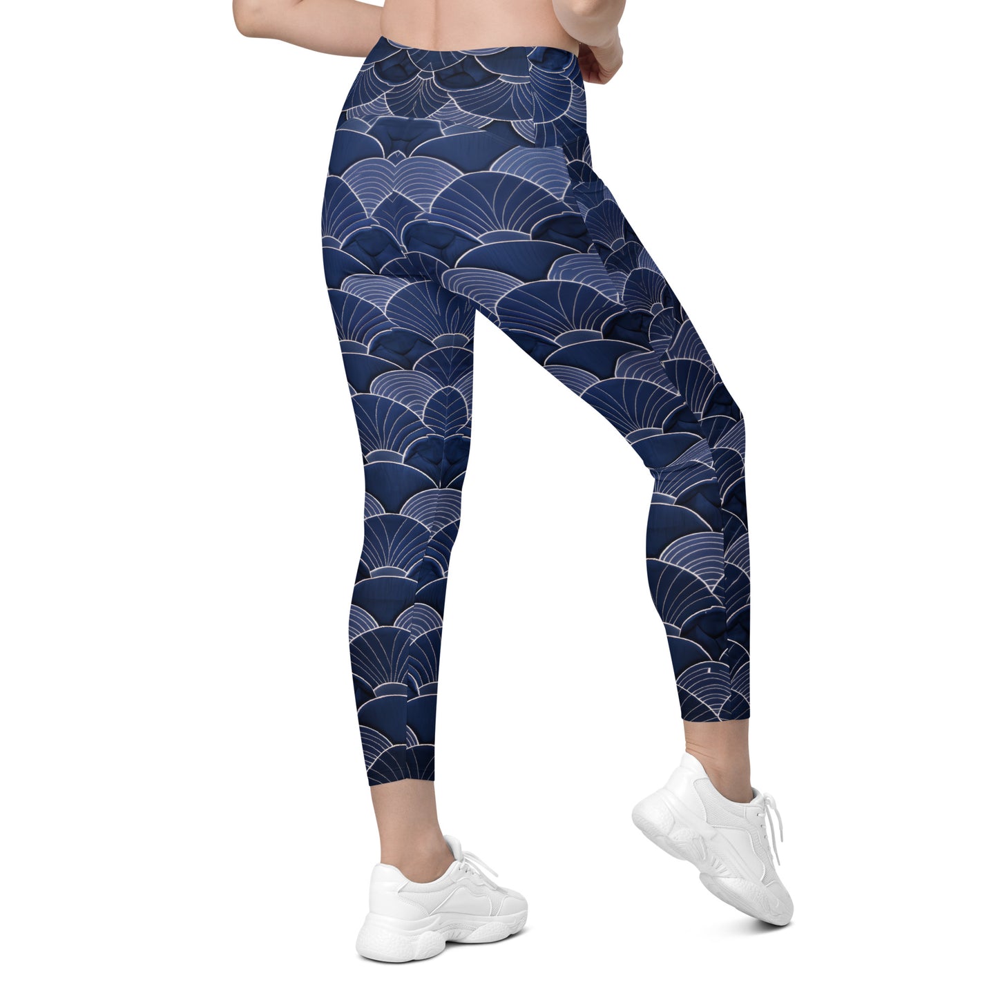 Sashiko - Crossover leggings with pockets