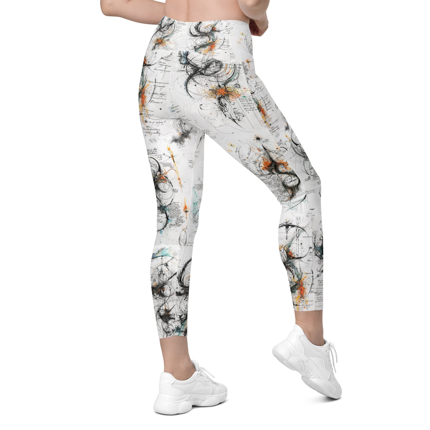 Elven Writing - Crossover leggings with pockets