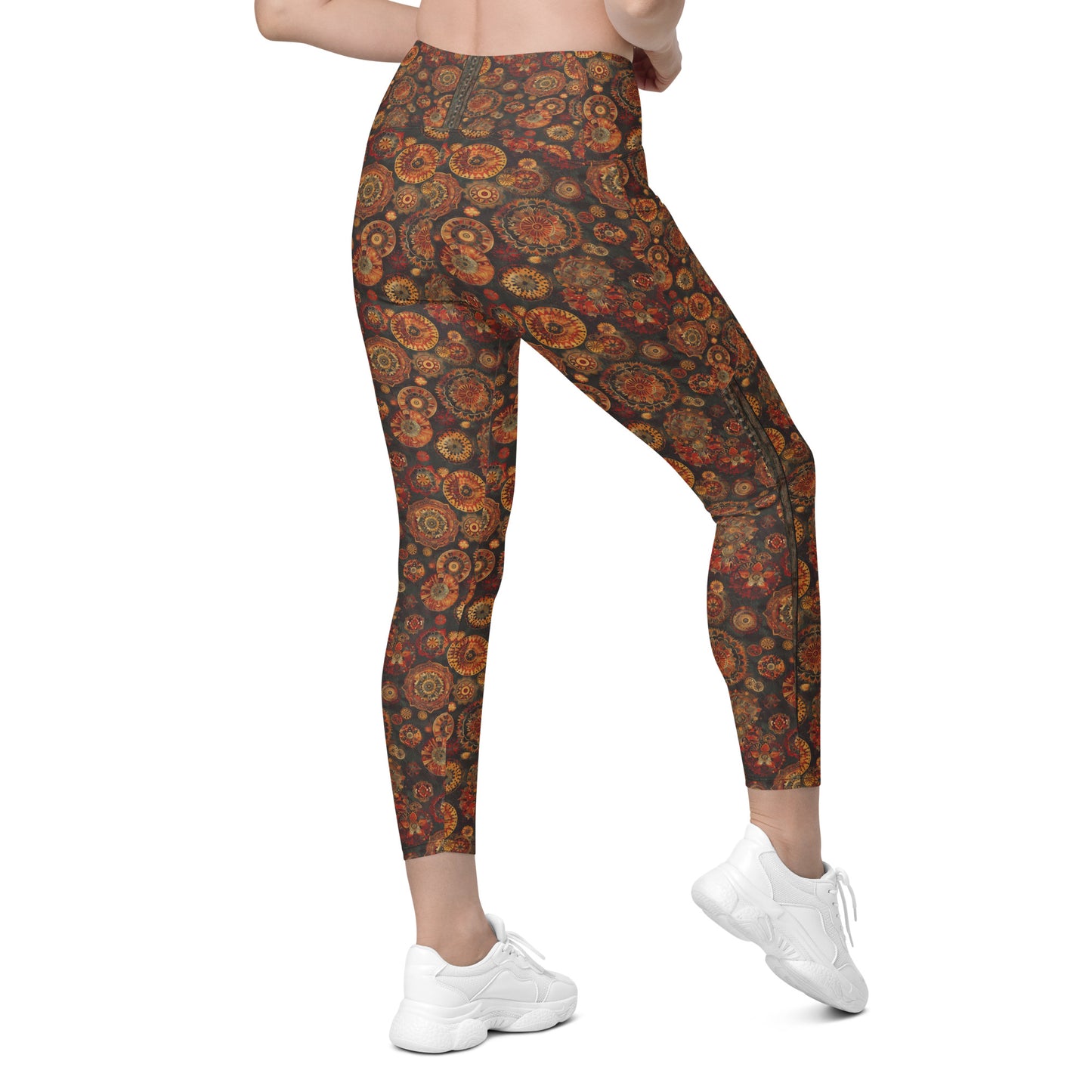 Moroccan Textile - Crossover leggings with pockets