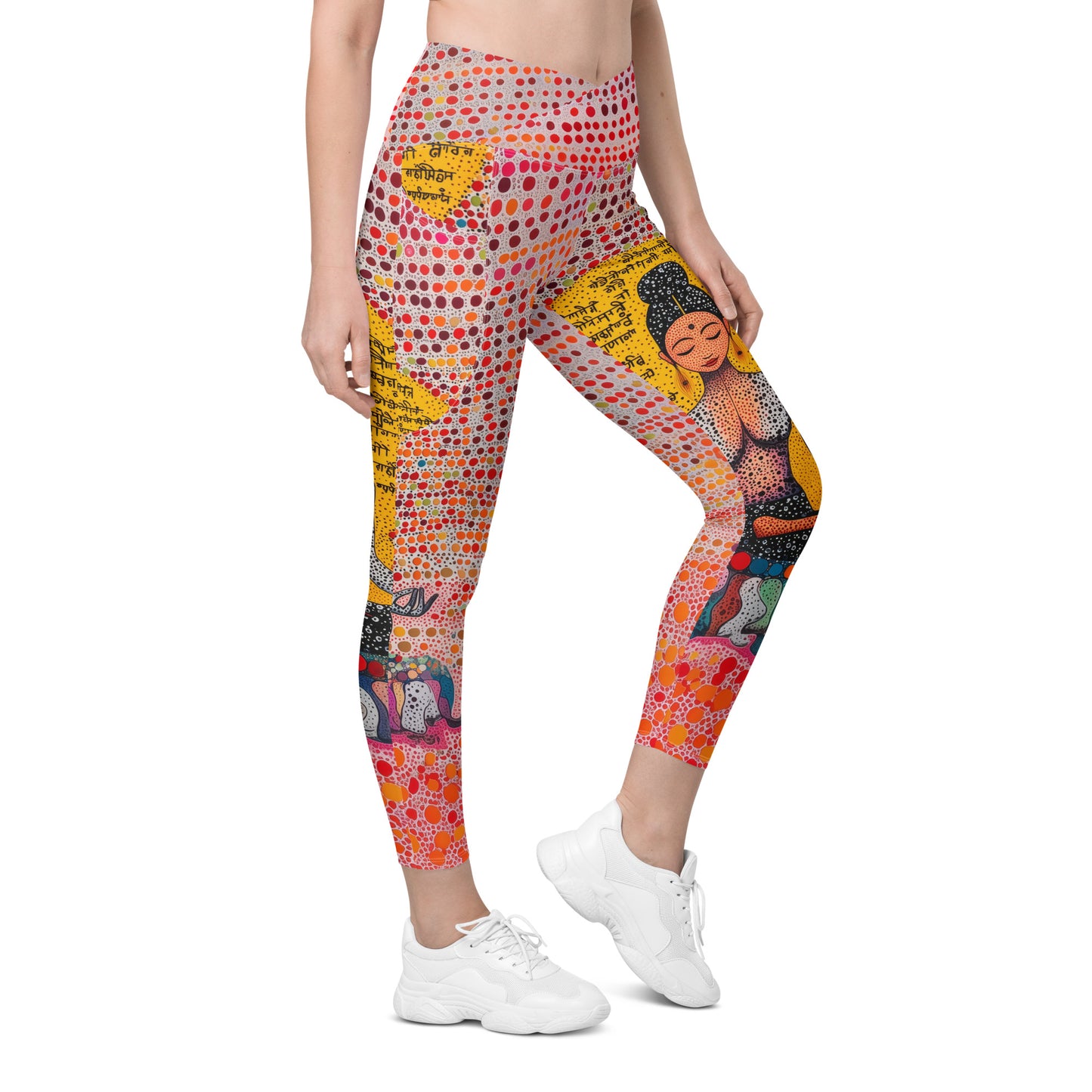 Yoga Faux Sanskrit moda 2 - Crossover leggings with pockets