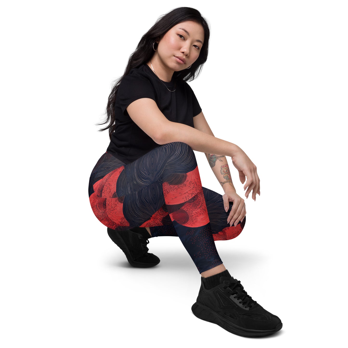 Mokutan ni Aka - Crossover leggings with pockets