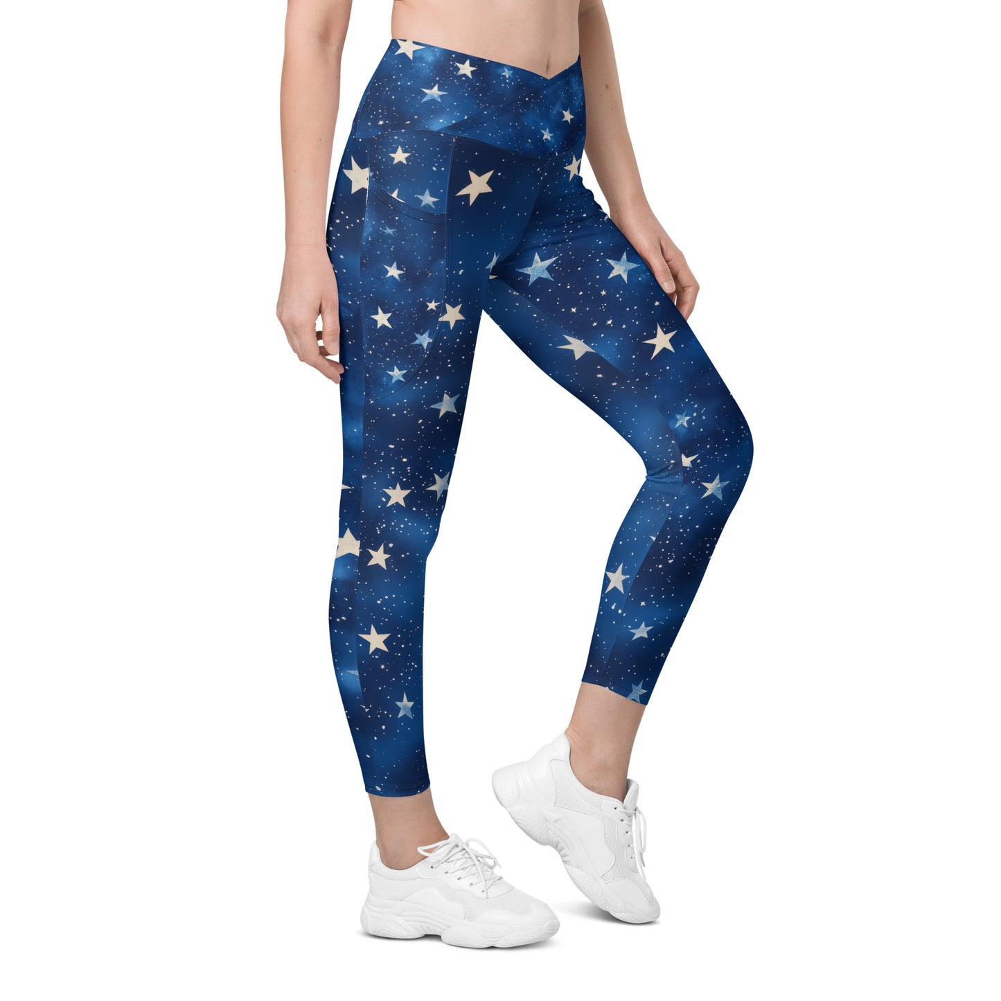 Background Stars - Crossover leggings with pockets