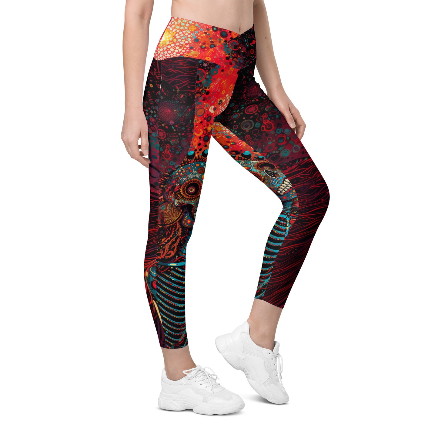 Ossos Azuis - Crossover leggings with pockets