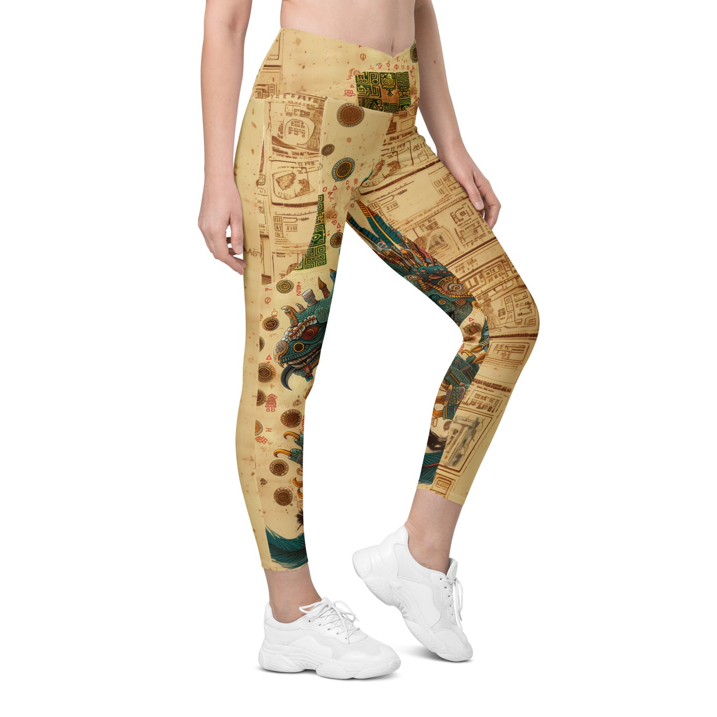 Quetzalcoatl - Crossover leggings with pockets