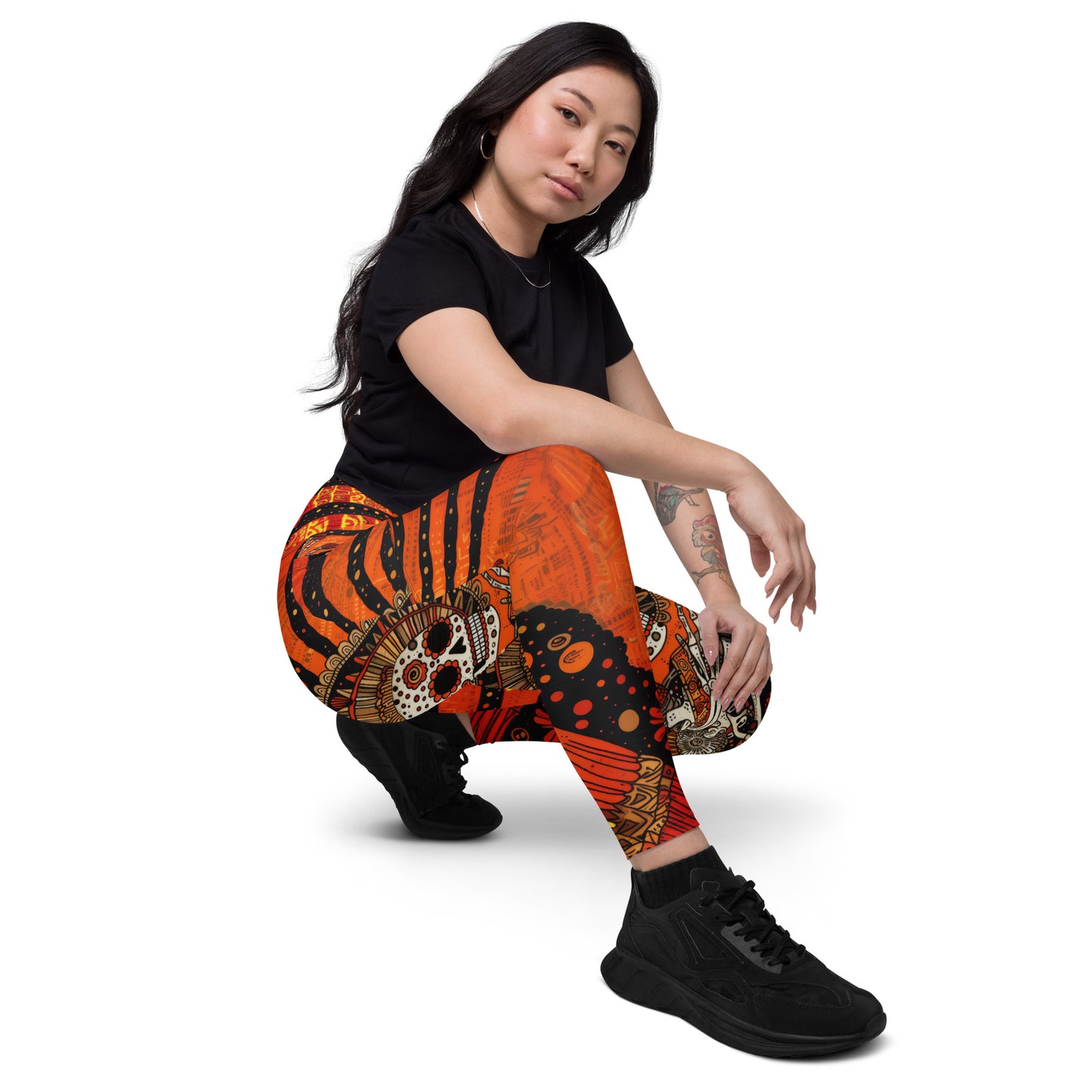 Tlaco Tonatiuh - Crossover leggings with pockets