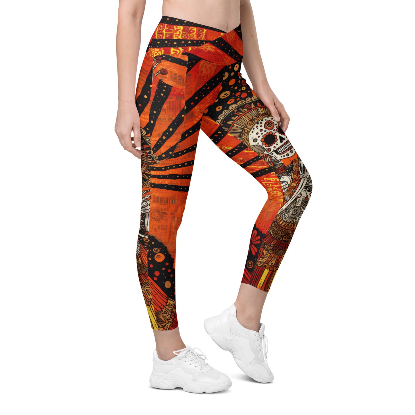 Tlaco Tonatiuh - Crossover leggings with pockets