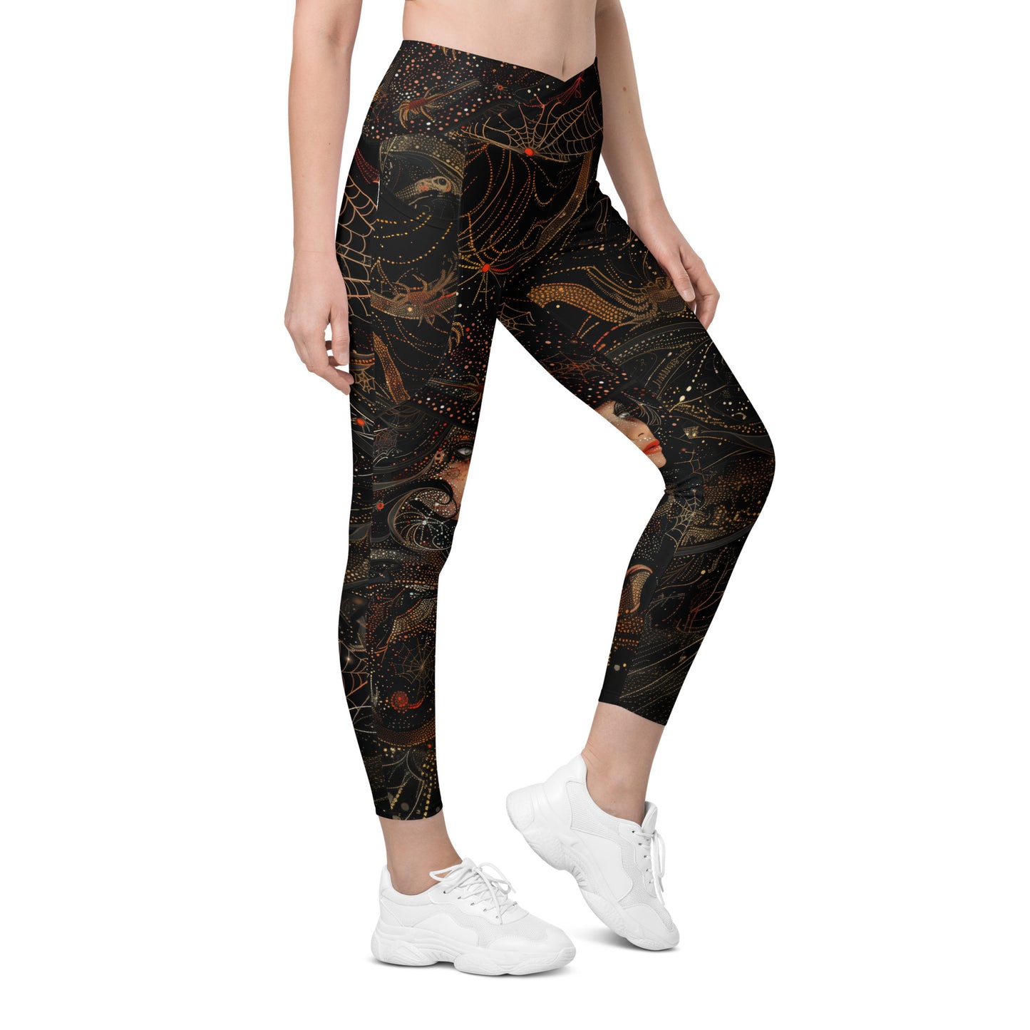 Witchy Webs - Crossover leggings with pockets