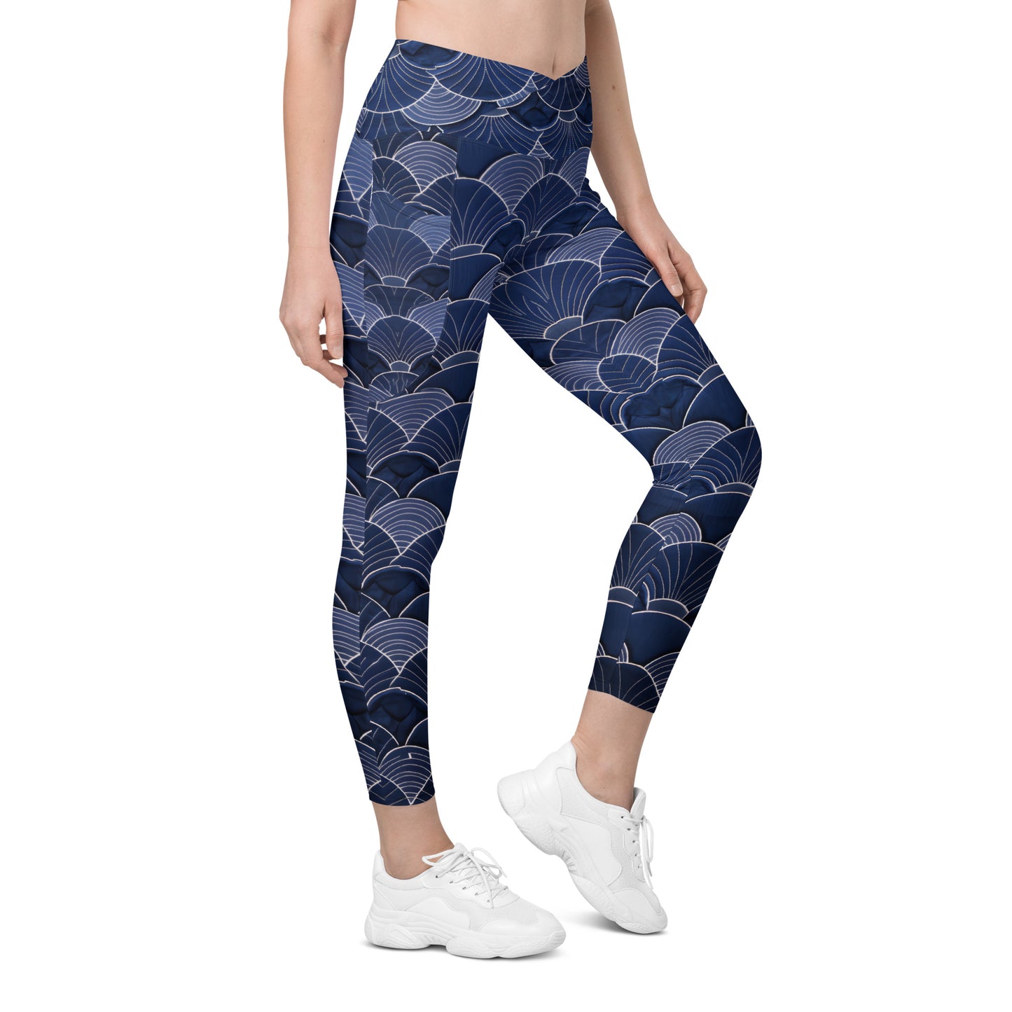 Sashiko - Crossover leggings with pockets