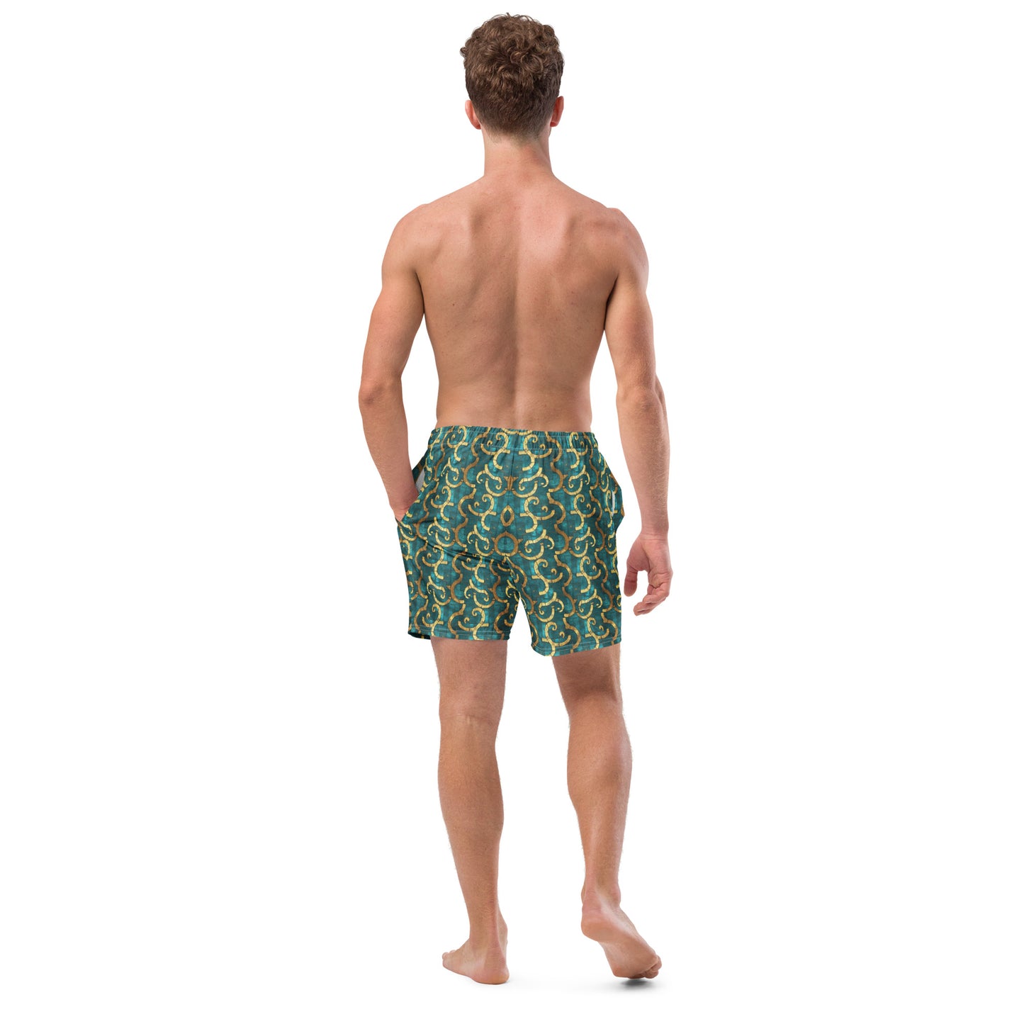 Grecian Turquoise and Gold - Swim Trunks