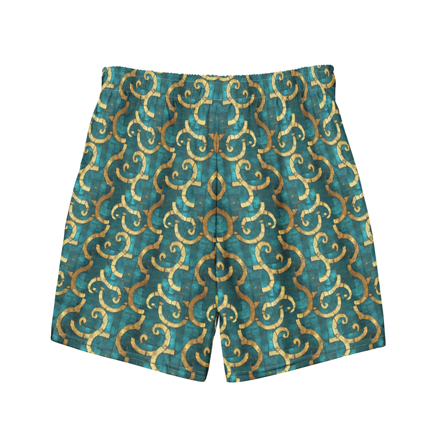 Grecian Turquoise and Gold - Swim Trunks