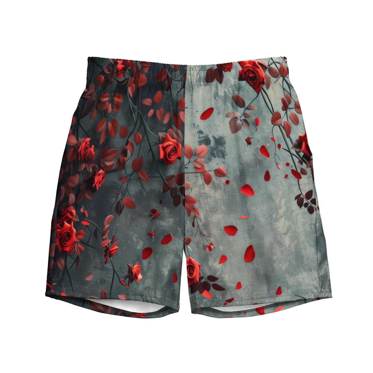 Roses on Grey - Men's swim trunks