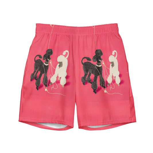 Poodles on Pink - Men's swim trunks