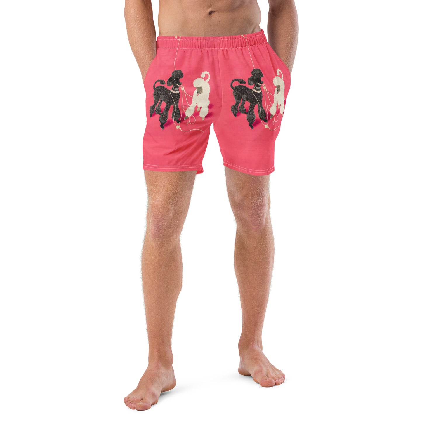 Poodles on Pink - Men's swim trunks