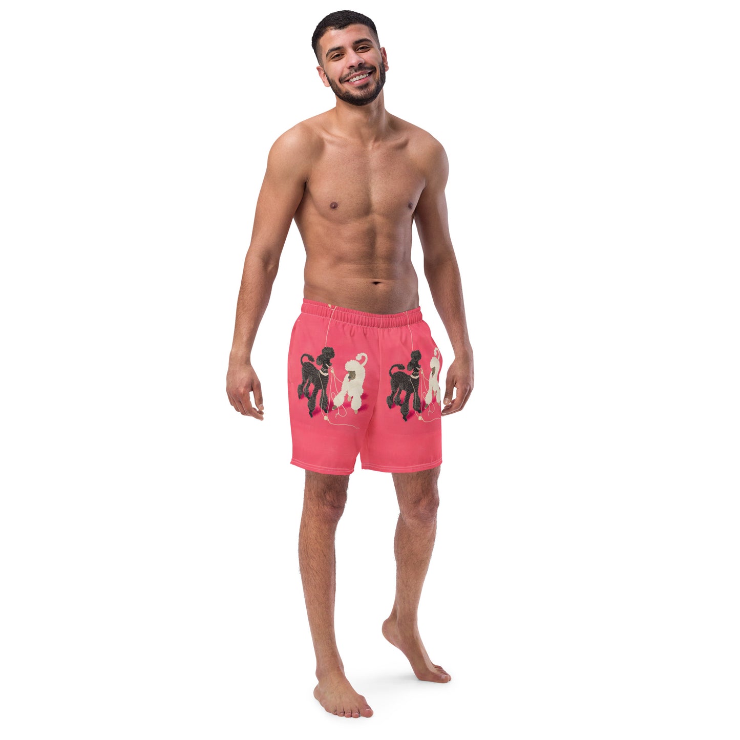 Poodles on Pink - Men's swim trunks