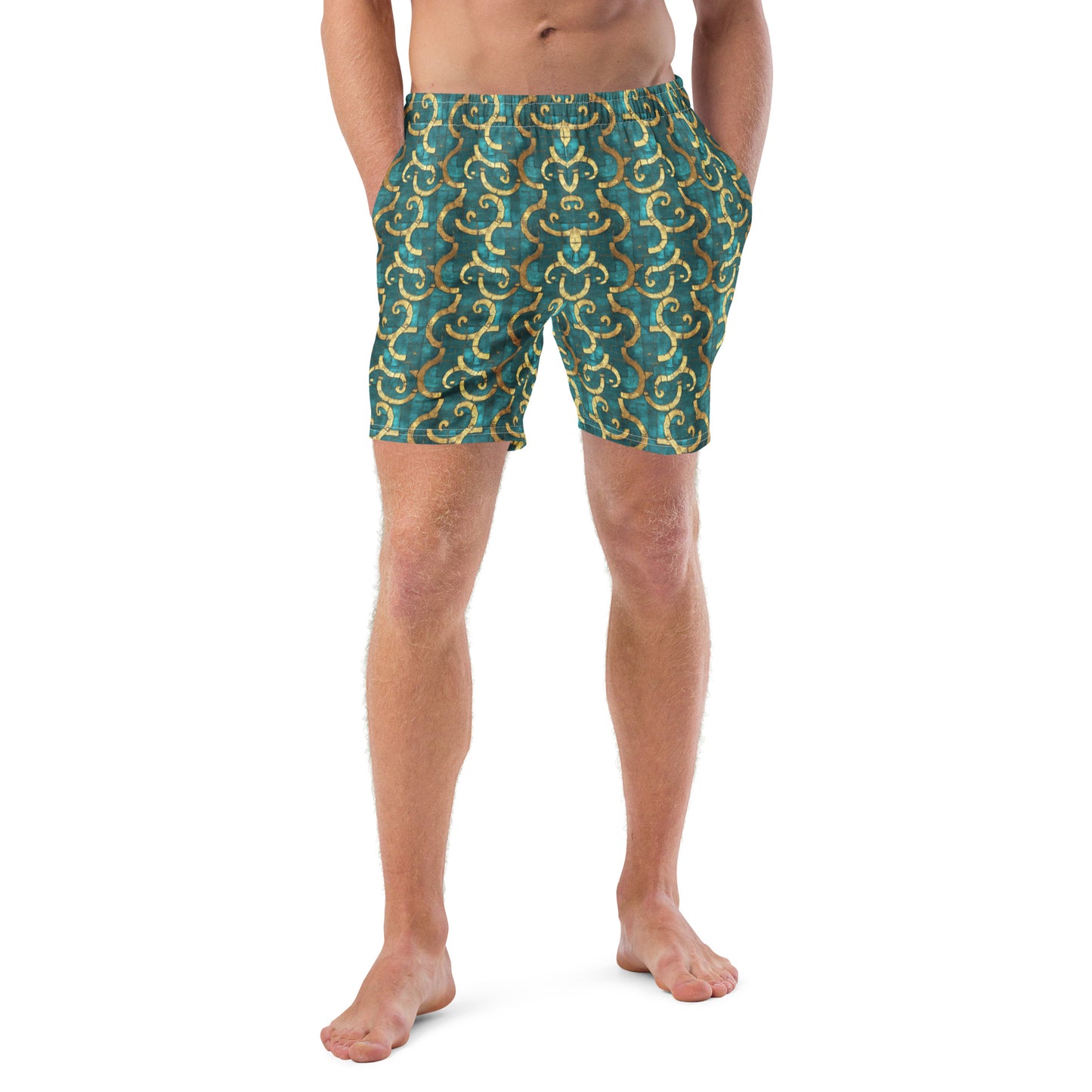 Grecian Turquoise and Gold - Swim Trunks