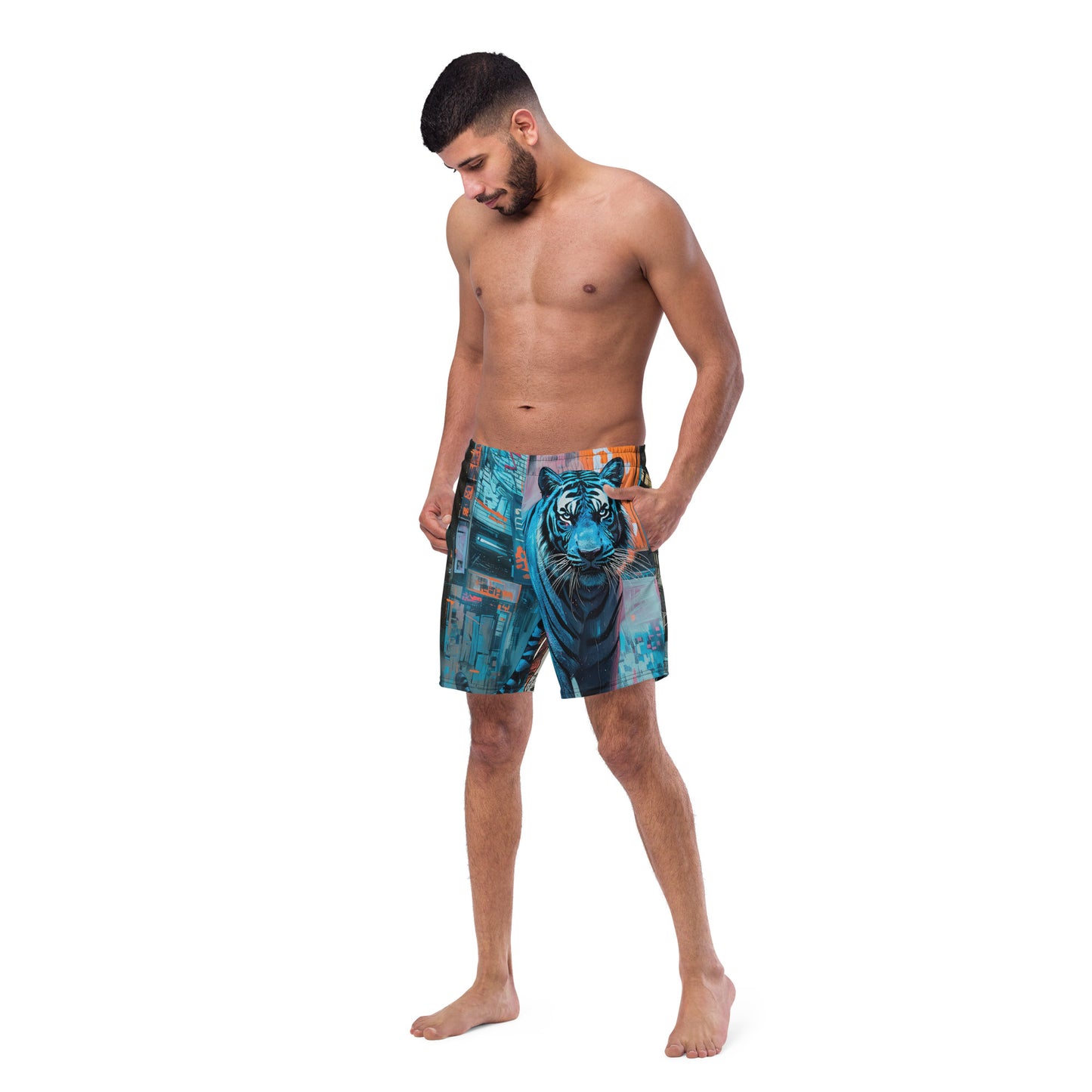 Staring Tiger - Men's swim trunks