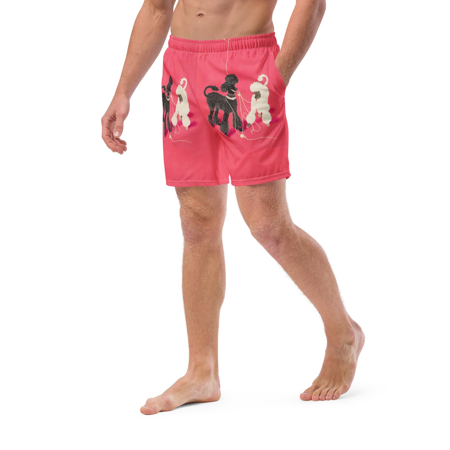 Poodles on Pink - Men's swim trunks