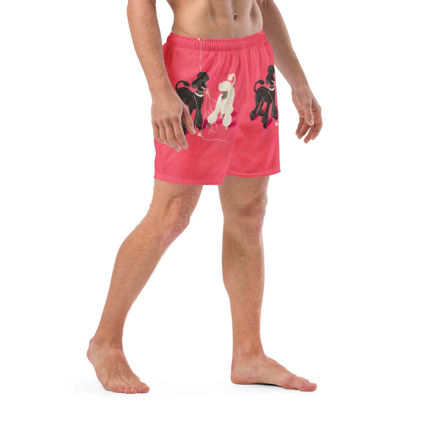 Poodles on Pink - Men's swim trunks