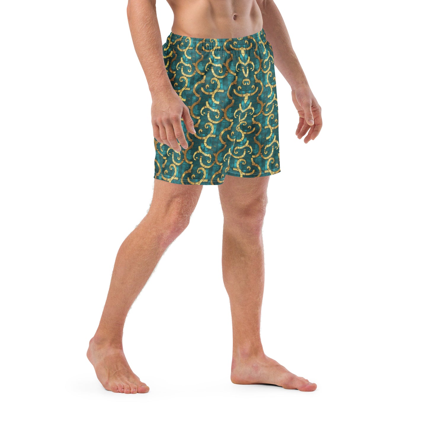 Grecian Turquoise and Gold - Swim Trunks