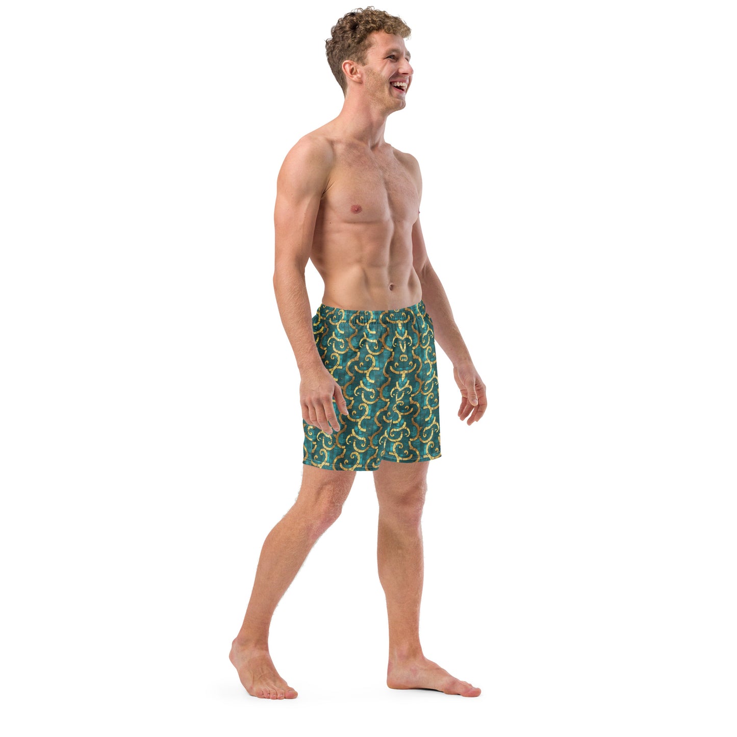 Grecian Turquoise and Gold - Swim Trunks