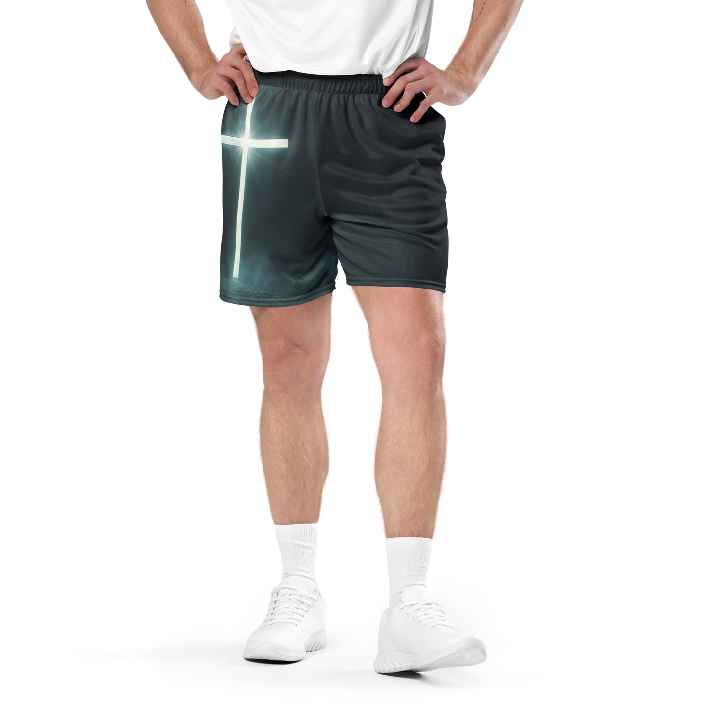 Illuminated Cross - Unisex mesh shorts