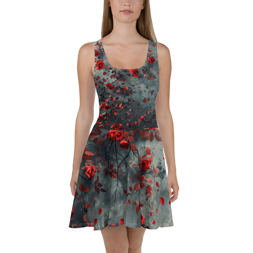 Roses on Grey - Skater Dress