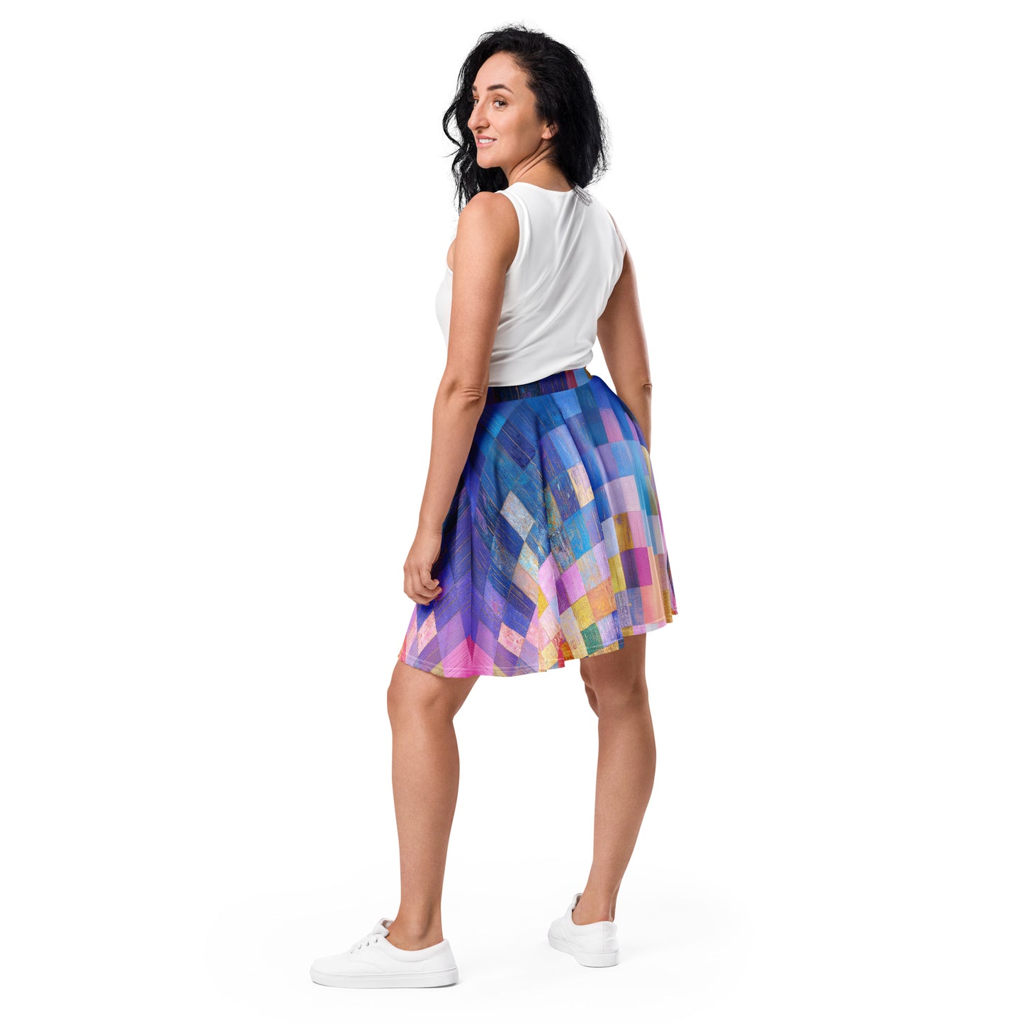 Abstract Squares - Skater Skirt