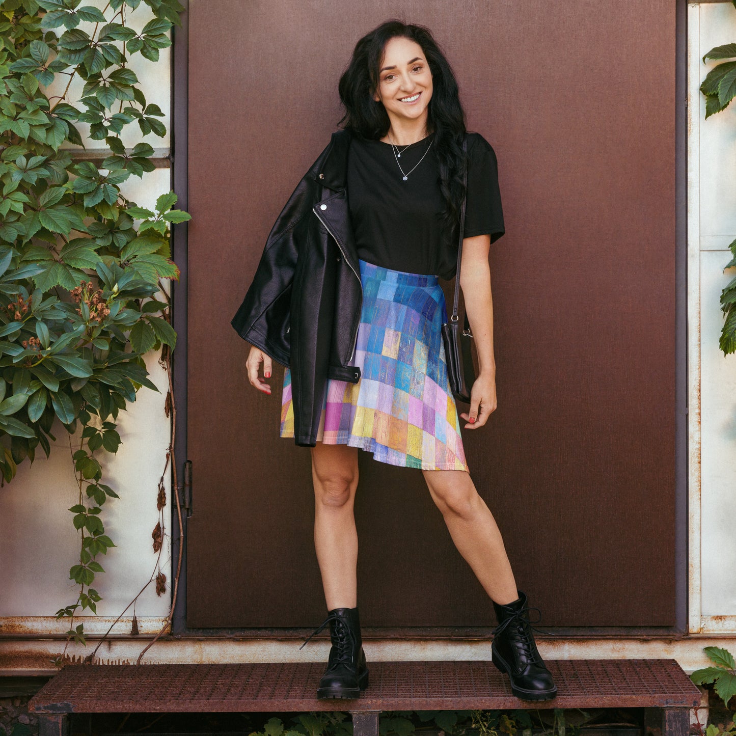 Abstract Squares - Skater Skirt