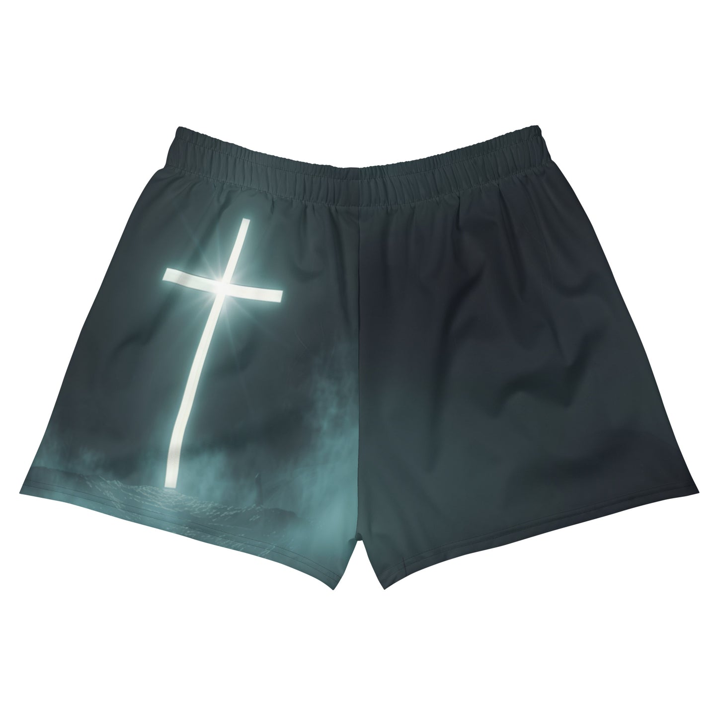 Illuminated Cross - Unisex Athletic Shorts