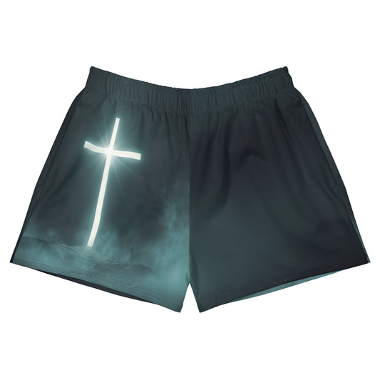 Illuminated Cross - Unisex Athletic Shorts