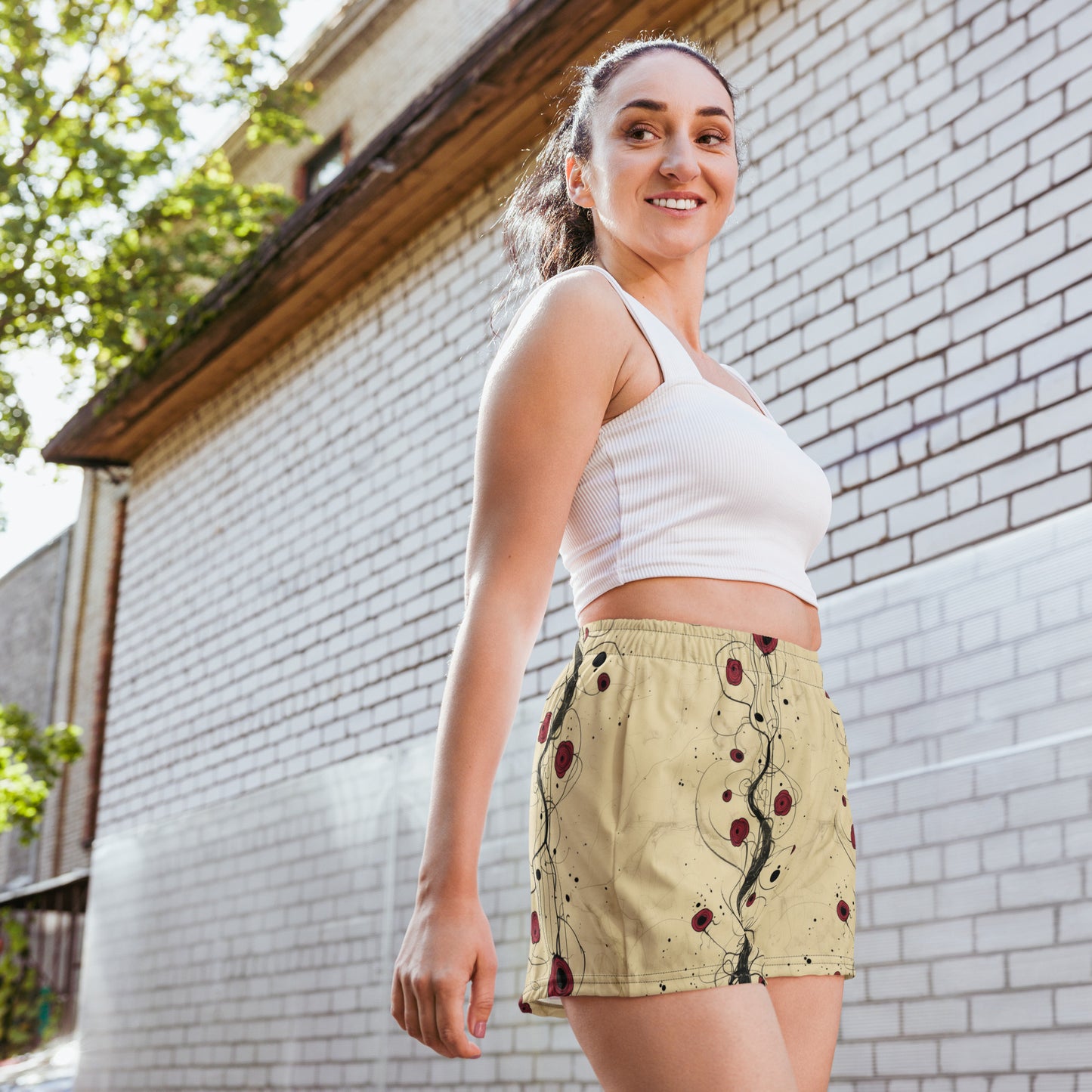 Rosettes on Branch - Unisex Athletic Shorts