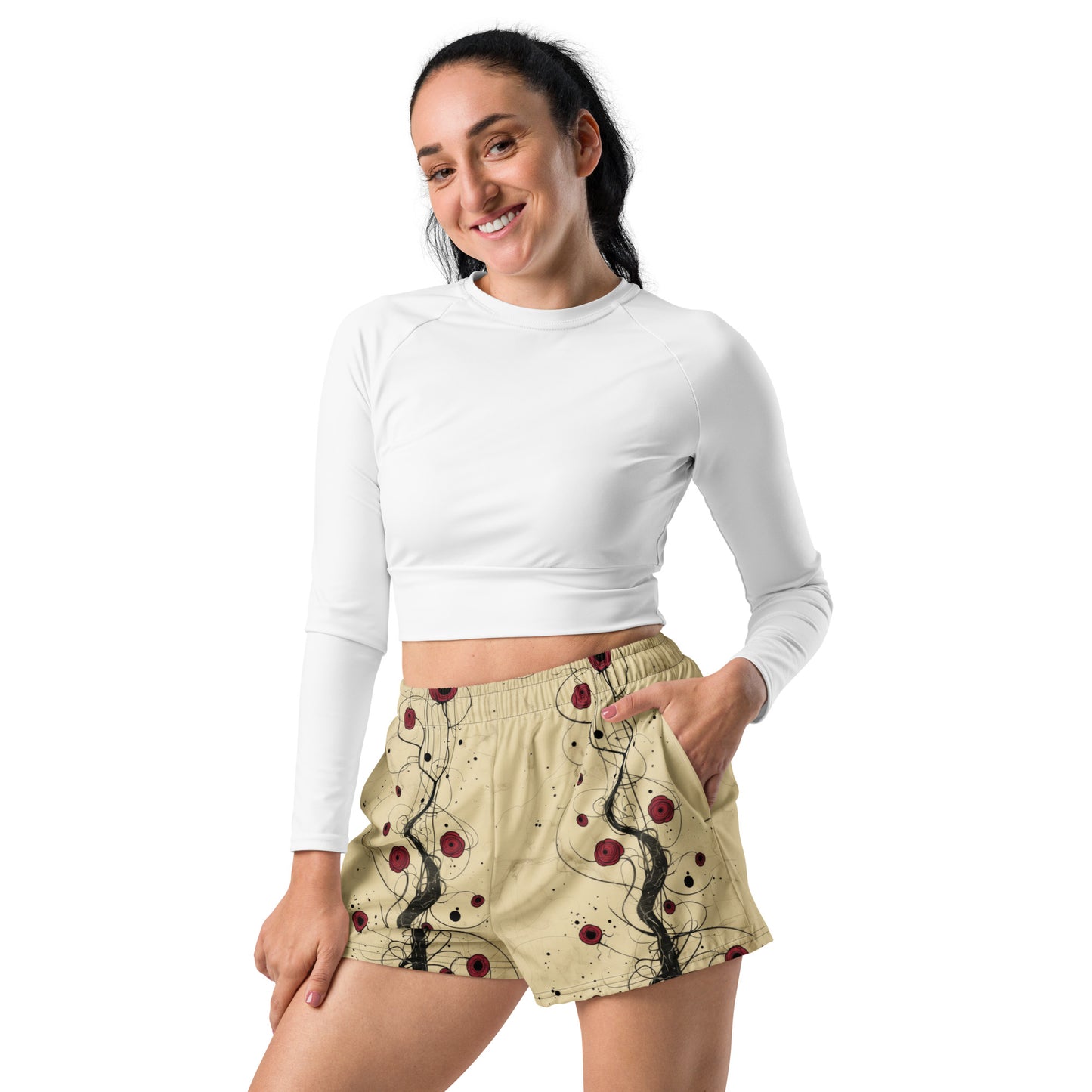 Rosettes on Branch - Unisex Athletic Shorts